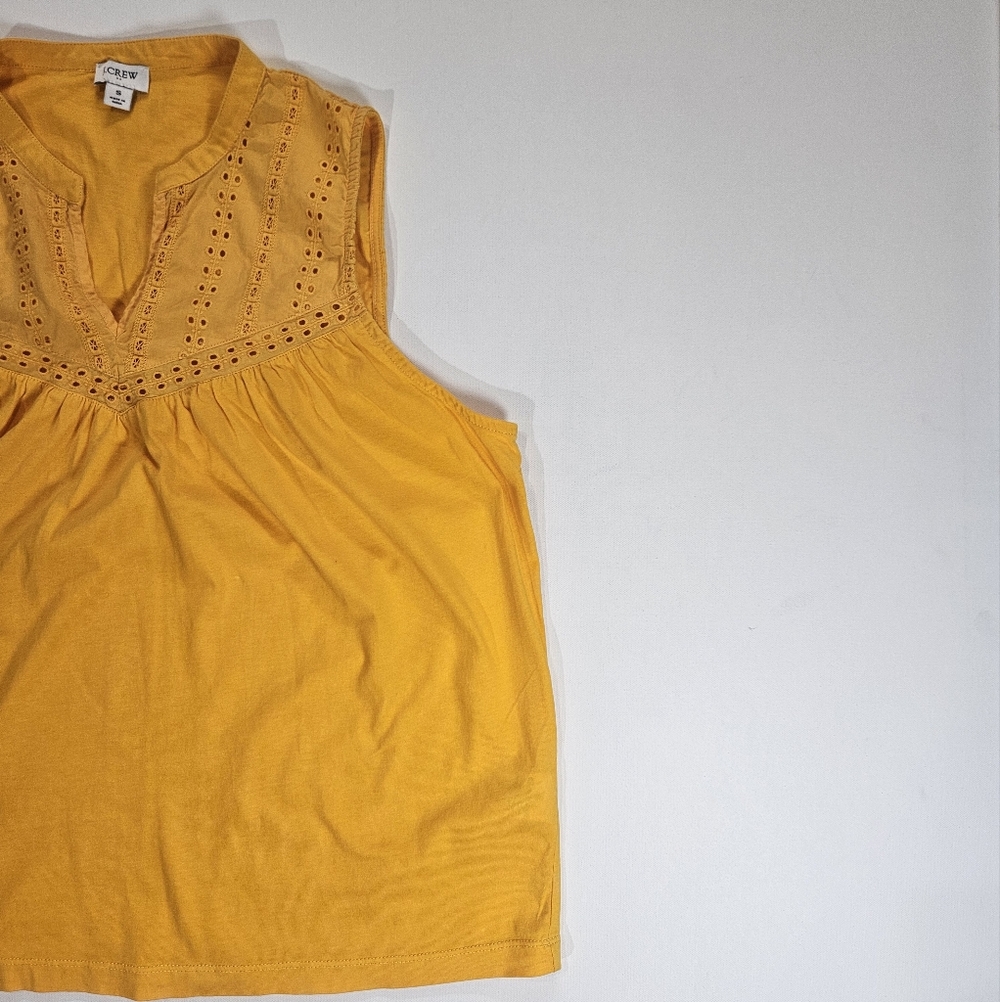 J. Crew Eyelet Tank Top Womens Size Small Gold - Picture 4 of 6